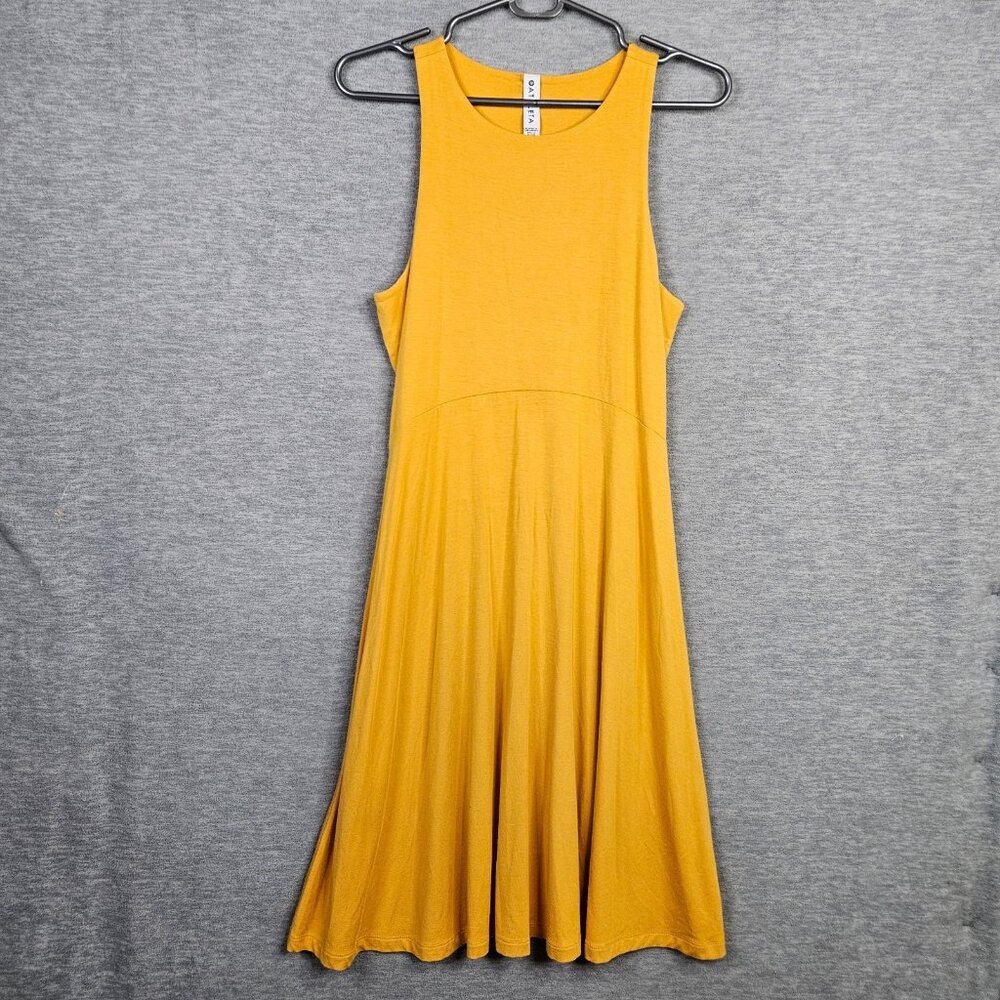 Athleta Santorini Thera Yellow Round Neck Stretch Women's Dress Size ST